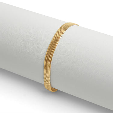 18k Gold PVD Coated Stainless Steel Herringbone Chain Bracelet