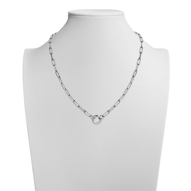 Stainless Steel Paperclip Charm Keeper Necklace