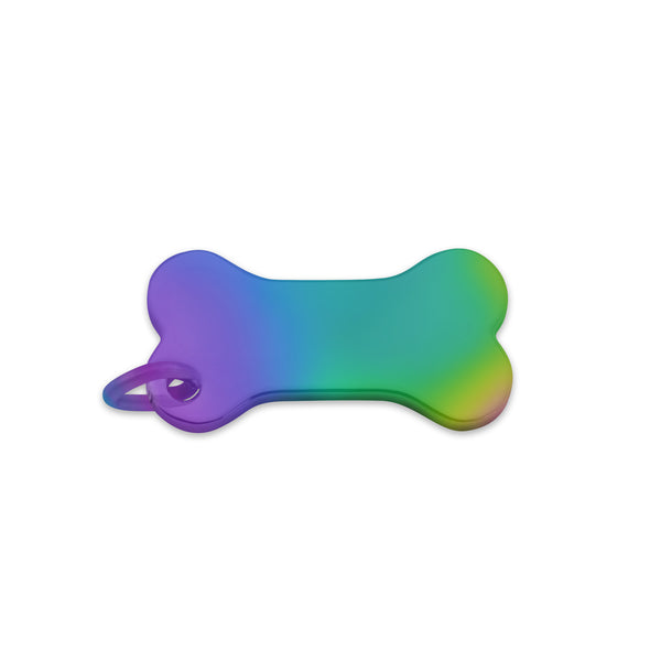 Wholesale Stainless Steel Dog Bone Pendant Charm Stamping Engraving Rainbow