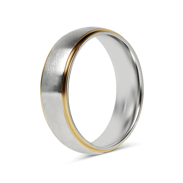 Gold Edge with Brushed Center Stainless Steel Ring