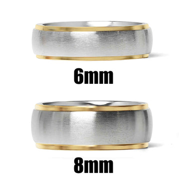 Gold Edge with Brushed Center Stainless Steel Ring