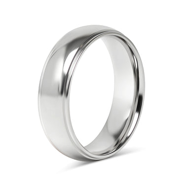 Highly Polished Rounded Center with Edge Stainless Steel Blank Ring