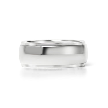 Highly Polished Rounded Center with Edge Stainless Steel Blank Ring