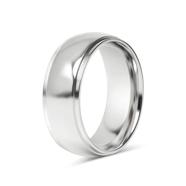 Highly Polished Rounded Center with Edge Stainless Steel Blank Ring