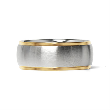 Gold Edge with Brushed Center Stainless Steel Ring