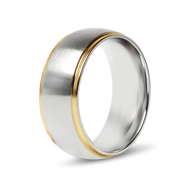 Gold Edge with Brushed Center Stainless Steel Ring