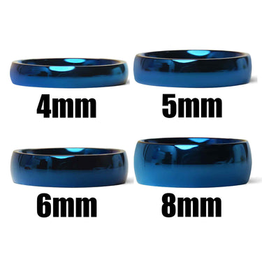Blue Stainless Steel Blank Ring Sizes (4MM, 5MM, 6MM, 8MM)