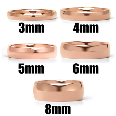 Rose Gold Chocolate Rounded Stainless Steel Blank Ring Stamping and Engraving