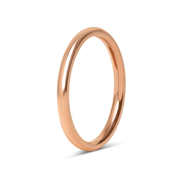 Wholesale Polished Rose Gold Rounded Stainless Steel Blank Ring