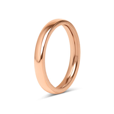 Wholesale Polished Rose Gold Rounded Stainless Steel Blank Ring