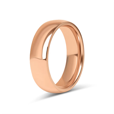 Wholesale Polished Rose Gold Rounded Stainless Steel Blank Ring