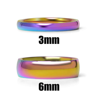 Rainbow Stainless Steel Blank Ring