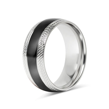 Wholesale Black Center Stainless Steel Lined Pattern Edge Ring