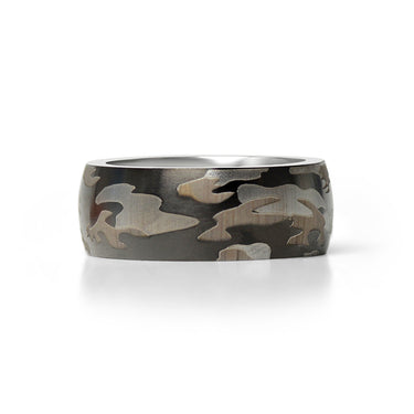 Camouflage Stainless Steel Blank Ring 3mm 6mm 8mm