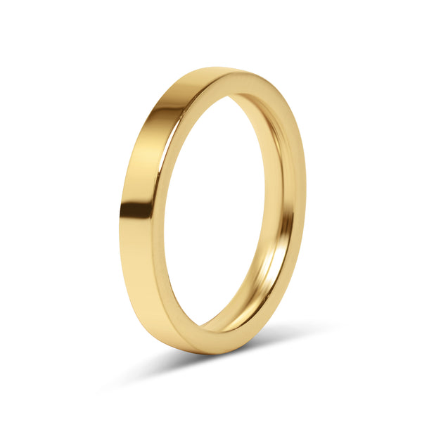 Flat Gold Stainless Steel Blank Ring
