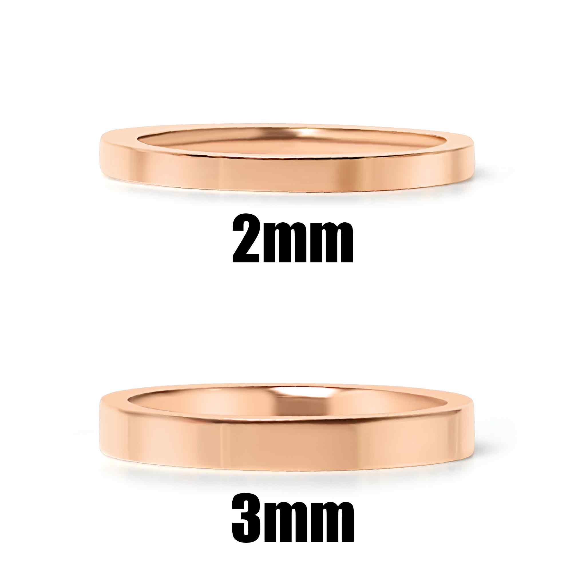 Flat Rose Gold Stainless Steel Ring