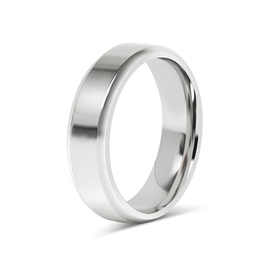 Wholesale Polished Beveled Edge Stainless Steel Ring