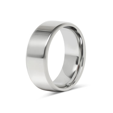 Wholesale Polished Beveled Edge Stainless Steel Ring