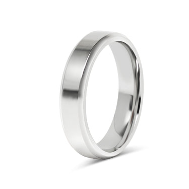 Wholesale Polished Beveled Edge Stainless Steel Ring