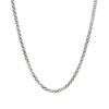 Stainless steel popcorn chain necklace hanging.