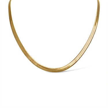 18k Gold PVD Coated Stainless Steel Herringbone Chain Necklace