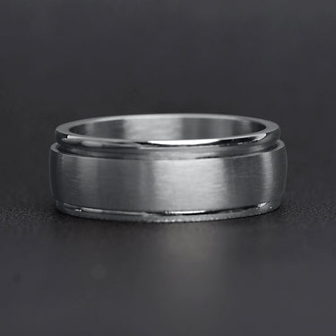 Brushed Stainless Steel Spinner Ring Lifestyle