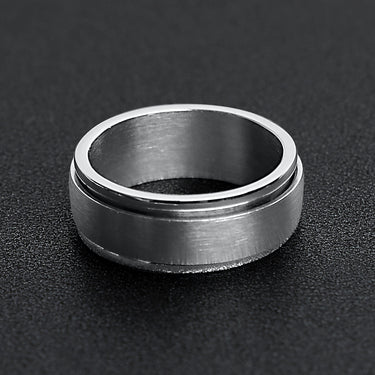 Brushed Stainless Steel Spinner Ring Lifestyle