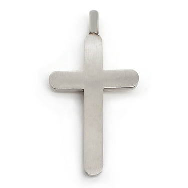 Stainless steel Cubic Zirconia rainbow female Venus symbol Cross pendant, back view.