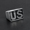 Stainless Steel United States "US" Insignia Signet Ring / MCR4063