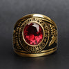 Gold United States Marines Red Center Stone Stainless Steel Ring / MCR6002