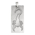 Stainless steel cutout scorpion pendant. Scorpion can swing on bail.