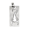 Stainless steel cutout scorpion pendant.