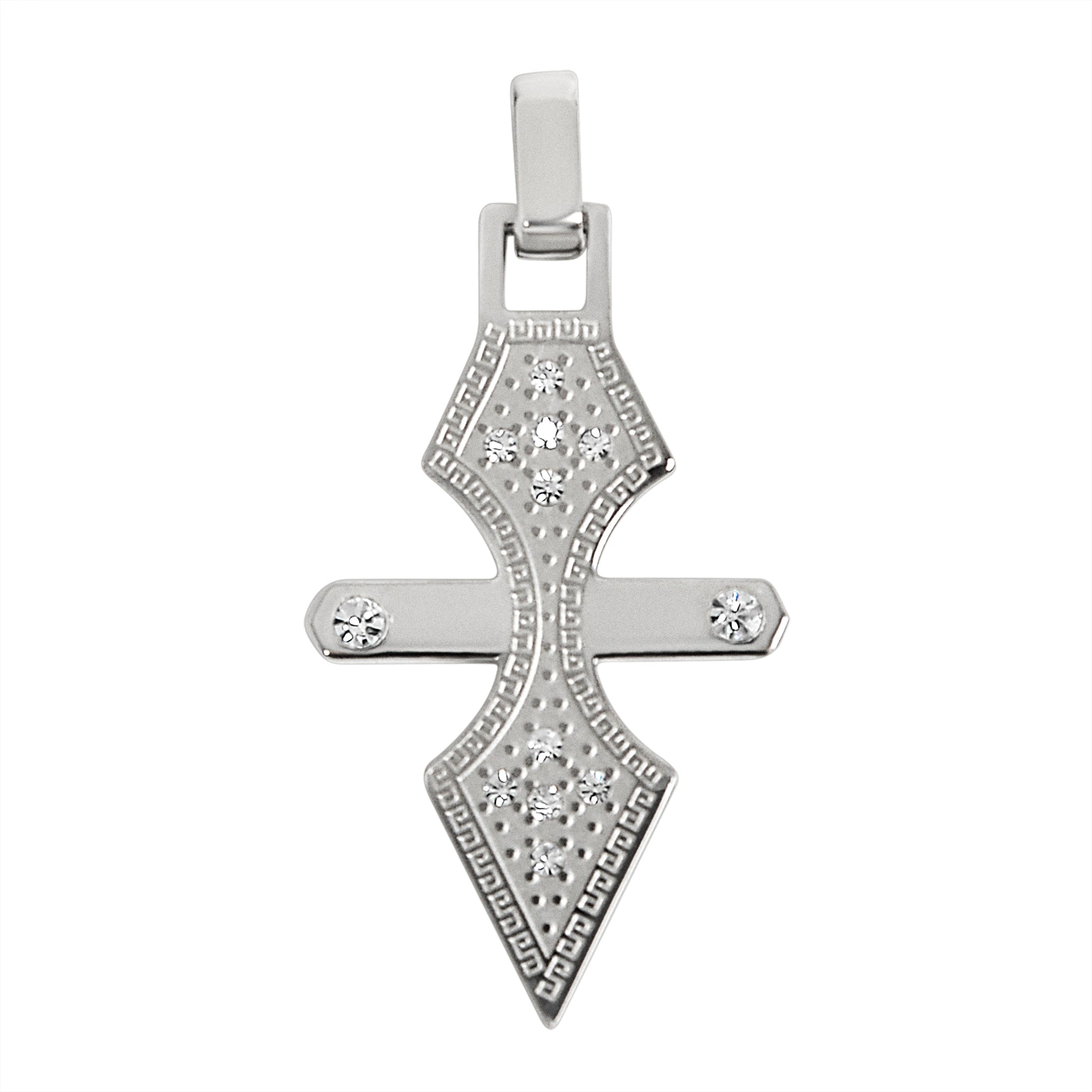 Stainless steel Cubic Zirconia pendant.
