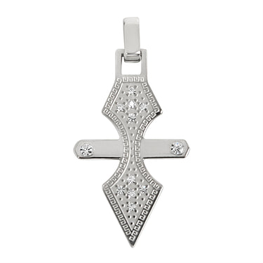 Stainless steel Cubic Zirconia pendant.