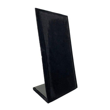 Small black velvet necklace display.