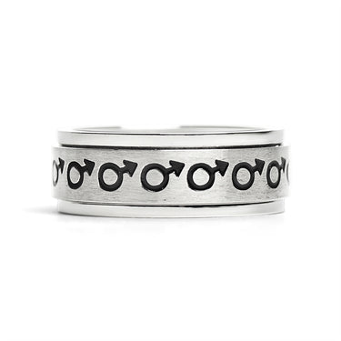Male Symbol Spinner Stainless Steel Ring