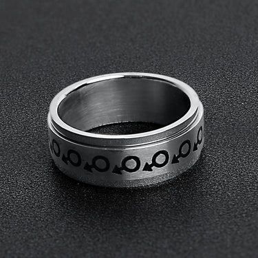 Male Symbol Spinner Stainless Steel Ring Lifestyle