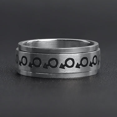 Male Symbol Spinner Stainless Steel Ring Lifestyle