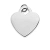 Engravable Blank Heart Charm Stainless Steel Pendant