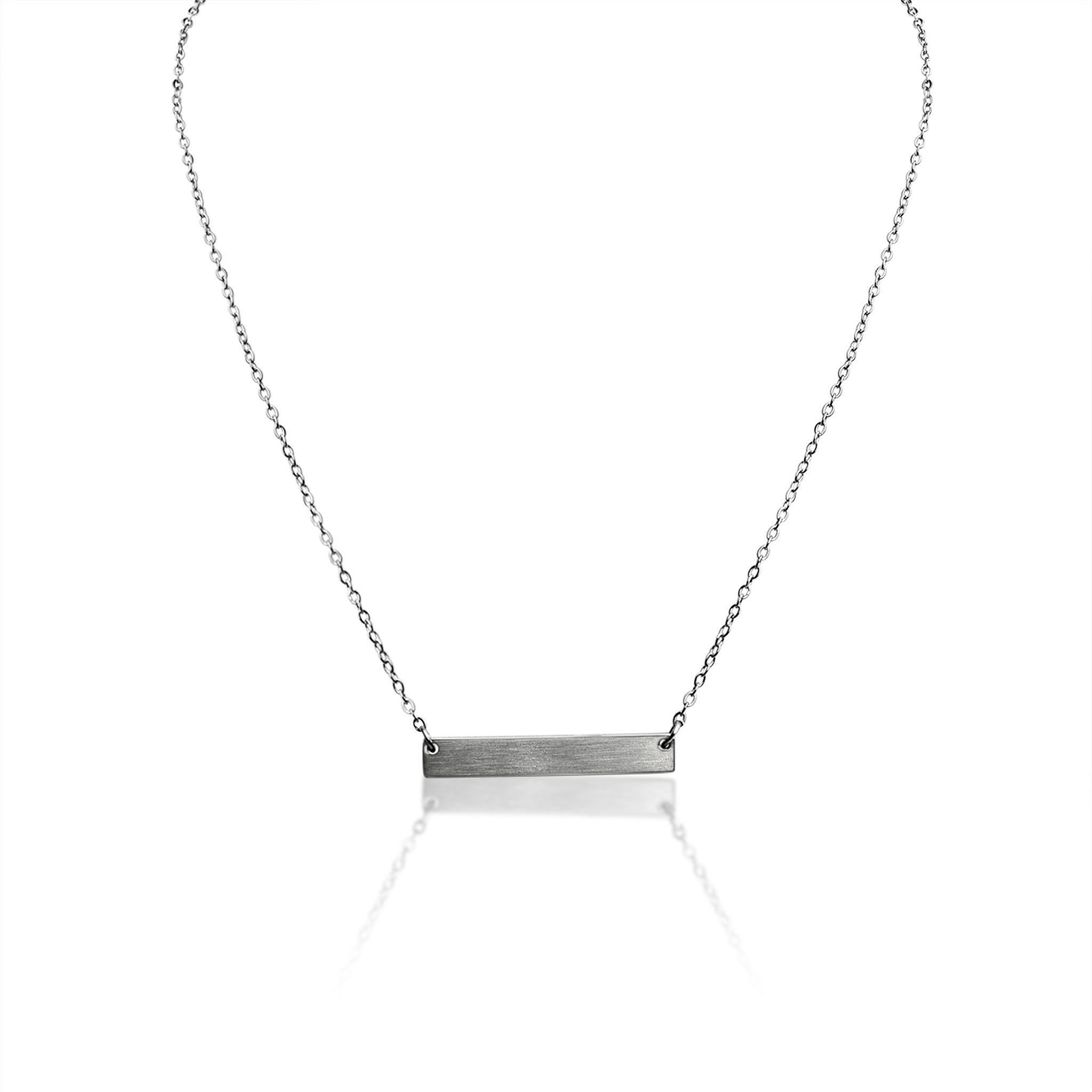 Blank Brushed Bar Stainless Steel Necklace