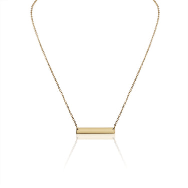 Blank Polished Bar Stainless Steel Necklace gold