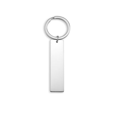 Blank Polished Stainless Steel Bar Keychain Pendant
