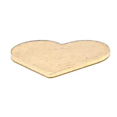 Brass blank heart pendant at an angle.