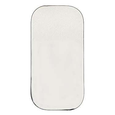 Stainless steel blank rounded rectangle pendant mirrored finished side.