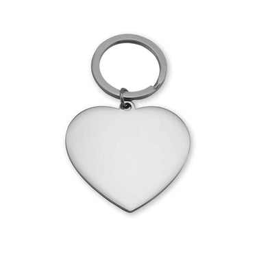Engravable Heart Stainless Steel Keychain