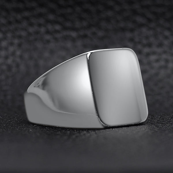 Stainless Steel Polished Blank Signet Ring / SCR3055