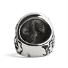 Stainless Steel Skull With Skeleton Accents Ring / SCR4048