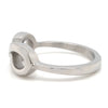 Highly polished infinity stainless steel ring, side view.