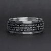 Highly Polished Stainless Steel Lord's Prayer Spinner Center Ring