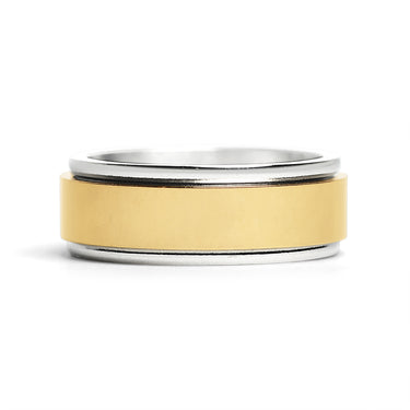 Gold Spinner Center Polished Stainless Steel Ring